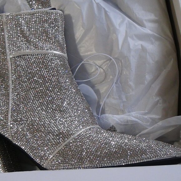 A New Day Cailin Womens Rhinestone Wide Ankle Boots Silver 6.5 ,7 ,7.5,8, 8.5,9W - Picture 9 of 16